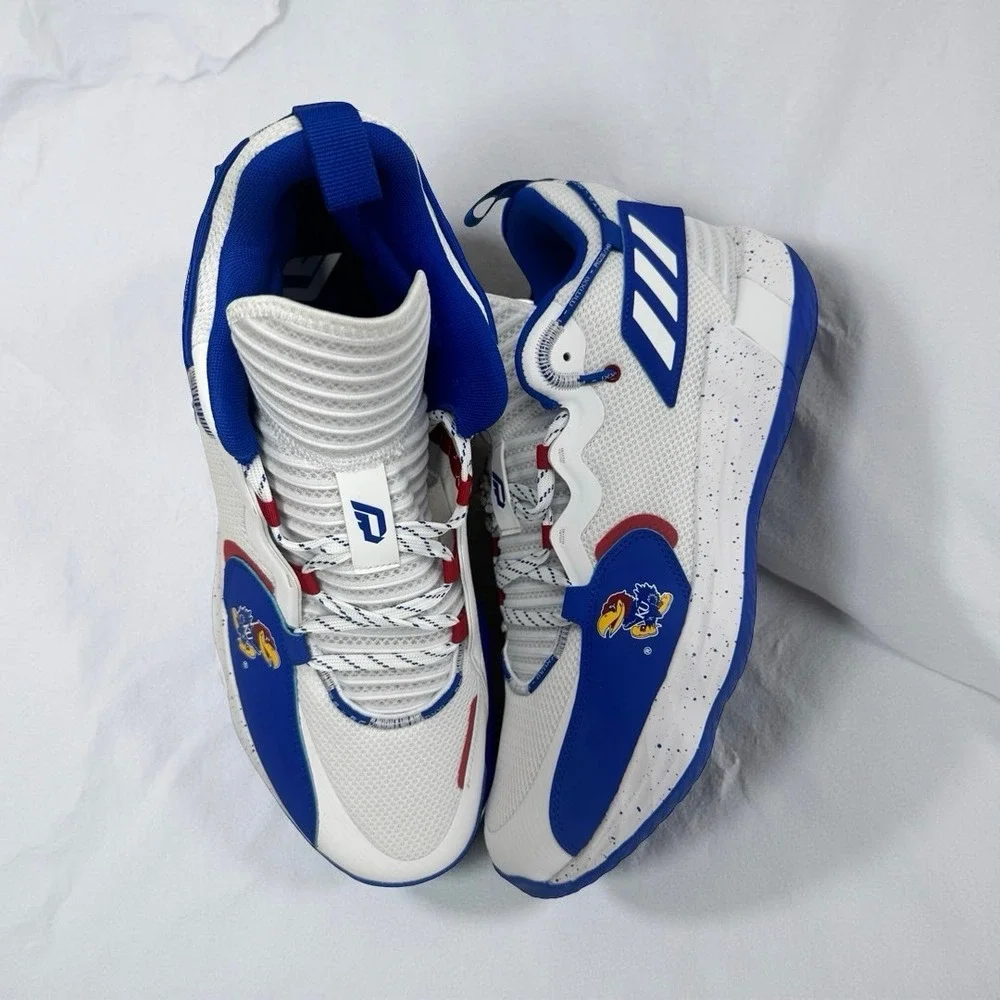 adidas Dame 7 EXTPLY Kansas Jayhawks Player Exclusive Basketball Shoes Size 16 - Picture 2 of 16
